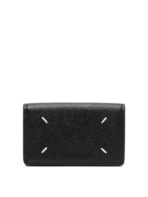 Maison Margiela: wallets & purses - Stitch-detail leather wallet
