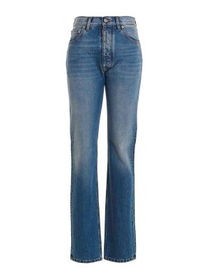 Maison Margiela: straight leg jeans - Logo embroidery jeans