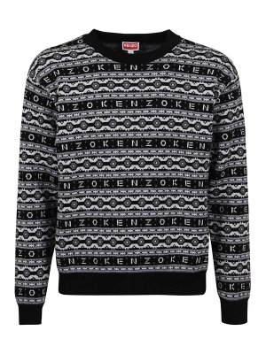 KENZO: crew necks - Jacquard logo jumper