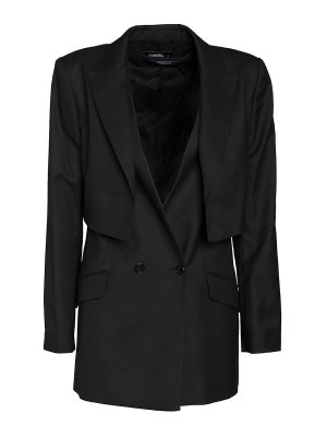 KARL LAGERFELD: giacche blazer - Blazer in tessuto tecnico