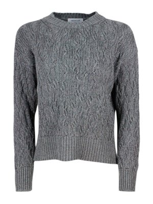FABIANA FILIPPI: crew necks - Cable knit lurex wool blend sweater