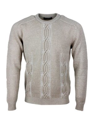 KITON: crew necks - Cable knit cashmere sweater