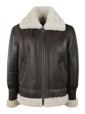 SCHOTT: leather jacket - Shearling coat