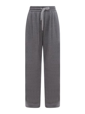 BRUNELLO CUCINELLI: casual trousers - Comfort cotton and silk wide pantss