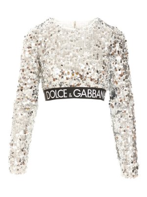Tシャツ・カットソー THE ANDAMANE Crystal cropped top (T130725DTJP062 LILAC) Cropped top with crystals THE ANDAMANE T130725D TJP062LILAC