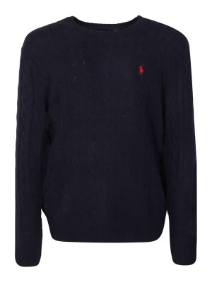 POLO RALPH LAUREN: Strickpullover mit Rundhalsausschnitt - Rundhalspullover - Dunkelblau