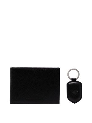 EMPORIO ARMANI: wallets & purses - Folded leather wallet and tag
