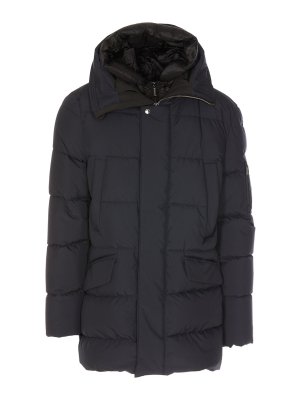 パーカー・フーディ Fay FW23 TECHNICAL FABRIC CABAN (NAM36470100_VLFB999) Fay Caban down jacket - Blue - Men | NAM36430010PGQU807