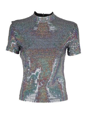 Tシャツ・カットソー THE ANDAMANE Crystal cropped top (T130725DTJP062 LILAC) The Andamane Crystal cropped top - Purple | T130725DTJP062LILAC