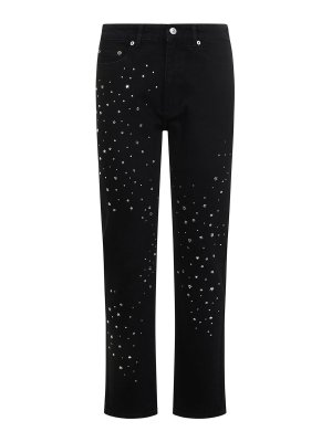 CHIARA FERRAGNI: straight leg jeans - Jeans with crystals and stars