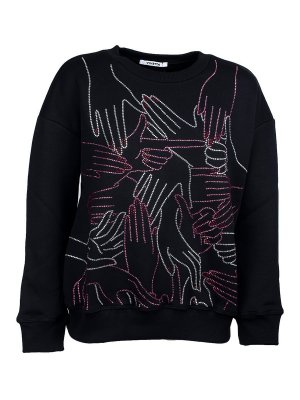 Vivetta: Sweatshirts & Sweaters - Mani crystal sweatshirt