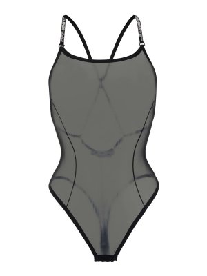 OFF-WHITE: Tops & Tank tops - Logo-strap mesh bodysuit