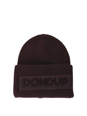 DONDUP: beanies - Maxi logo knitted beanie