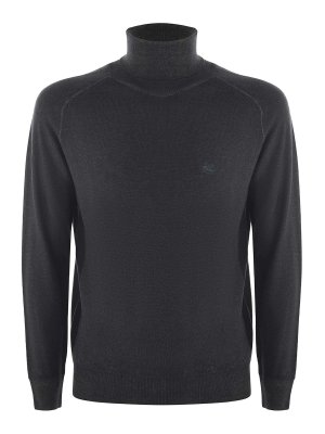 ETRO: Cuellos altos y polos - Suéter Con Cuello Alto - Gris