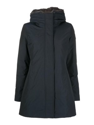 WOOLRICH: padded coats - Logo-patch zip-up hoodie