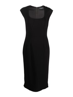 DOLCE & GABBANA: knee length dresses - Stretch viscose sleeveless dress