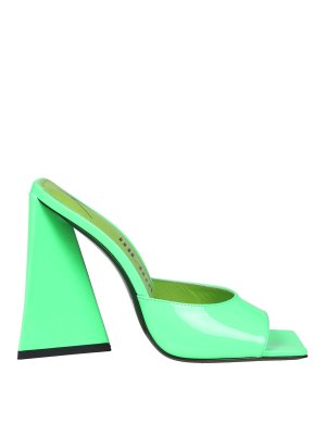 The Attico: sandals - Neon green patent mules