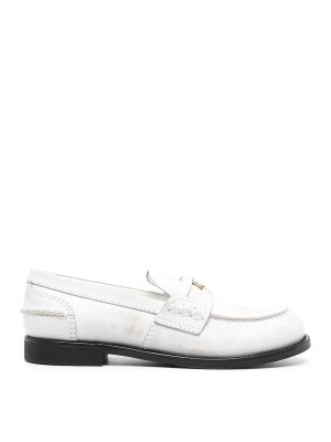 MIU MIU: Loafers & Slippers - Logo-plaque leather loafers