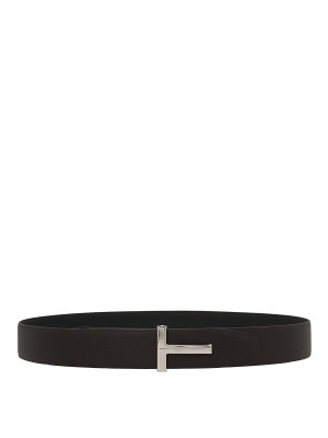 TOM FORD ベルト 90CM Tom Ford Black Leather T Buckle Belt 90CM
