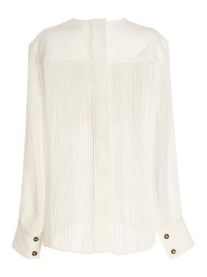 Equipment Elliot Rhinestone-Collar Sleeveless Silk Shirt in White