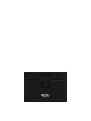 TOM FORD: wallets & purses - Garnet leather card holder with logo