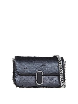 MARC JACOBS: cross body bags - Mini fabric bag with sequins and logo