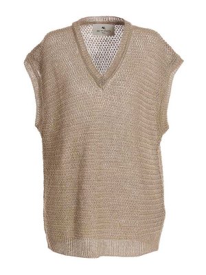 ETRO: vests - Linen knit vest