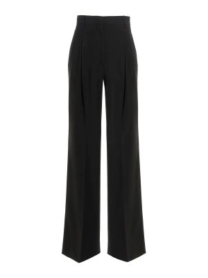 パンツ PINKO Woman Pants Black 104663A2CK Z1T Lightweight wide-leg trousers with bandana print PINKO