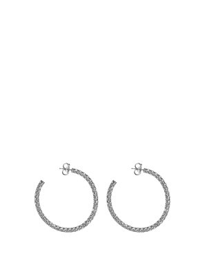 AMINA MUADDI: Earrings - Open hoop design earrings