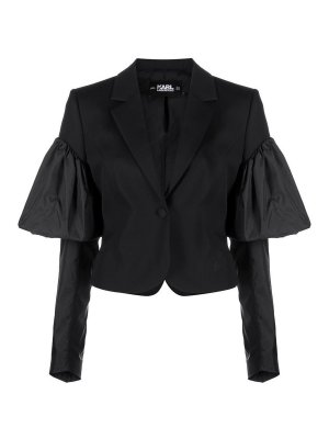 KARL LAGERFELD: blazers - Black crop blazer