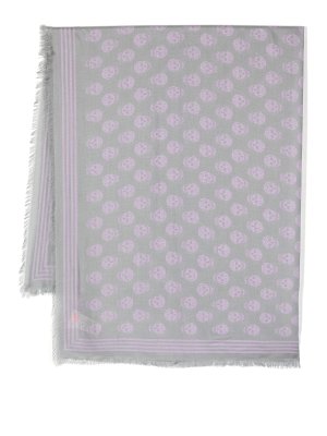 ALEXANDER MCQUEEN: Stoles & Shawls - Skull-print frayed scarf