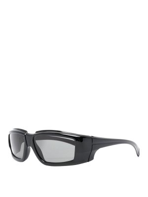 RICK OWENS: sunglasses - Black rectangular-framed sunglasses