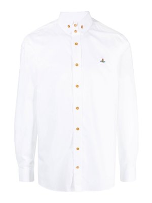 VIVIENNE WESTWOOD: shirts - Embroidery orb buttoned shirt