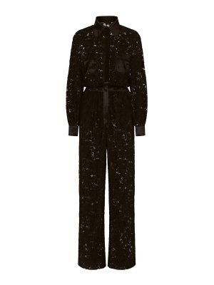 DOLCE & GABBANA: tute - Tuta in pizzo misto seta