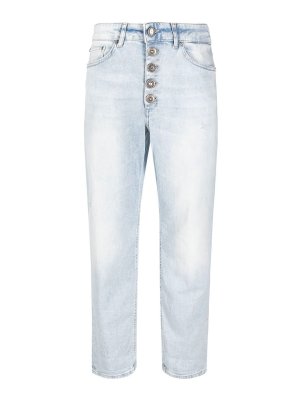 DONDUP: straight leg jeans - Mid rise faded jeans