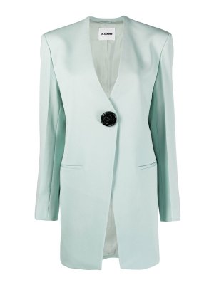 JIL SANDER: Blazer - Blazer - Azul Claro
