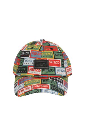KENZO: hats & caps - All over logo multicolour cap