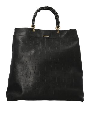 JIL SANDER: shopper - Borsa shopping in pelle di coccodrillo