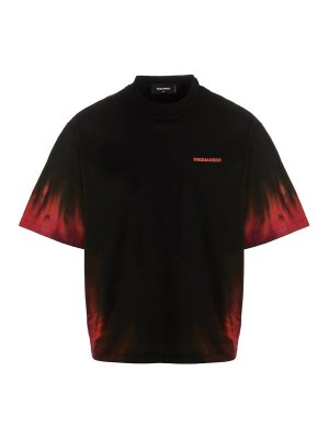 Tシャツ・カットソー MSGM MSGM X BURRO STUDIO COTTON TIE DYE T-SHIRT M.S.G.M. T-shirt logo by burro studio - Black