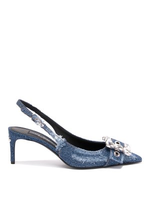 DOLCE & GABBANA: sandals - Patchwork denim slingbacks