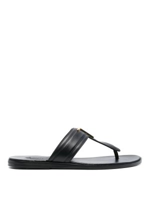 TOM FORD: sandals - Leather thong sandals with hardware