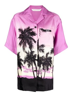 Palm Angels: shirts - Printed silk shirt with notched collar