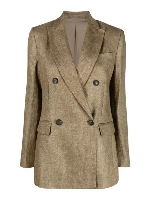 BRUNELLO CUCINELLI: Vestes de costume - Blazer - Or