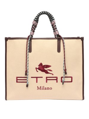 ETRO: totes bags - Logo embroidery tote