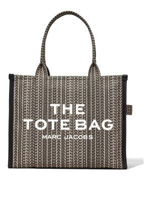 MARC JACOBS: totes bags - Fabric bag with monogram and leather details