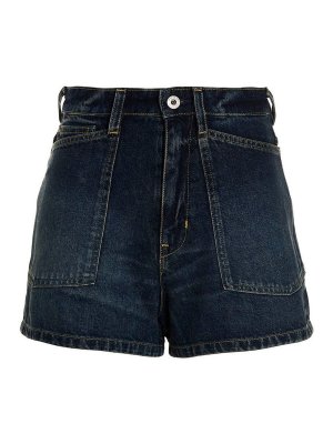 ★Ganni★ Butterfly Logo Denim Shorts Denim J1182630 J118263 Ganni Butterfly denim shorts - Blue - Women | J1182630
