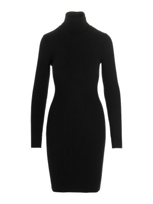 オールインワン・サロペット Self-Portrait Structured Black Mini Dress With High Collar self-portrait-BLACK-Dress-With