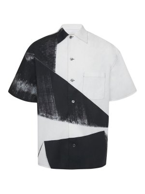 ALEXANDER MCQUEEN: shirts - Graphic-print cotton shirt with chest pocket