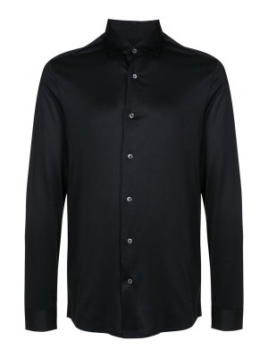 EMPORIO ARMANI: shirts - Poplin shirt with straight-point collar