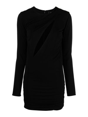 VERSACE: short dresses - Cut-out crewneck dress with rear zip